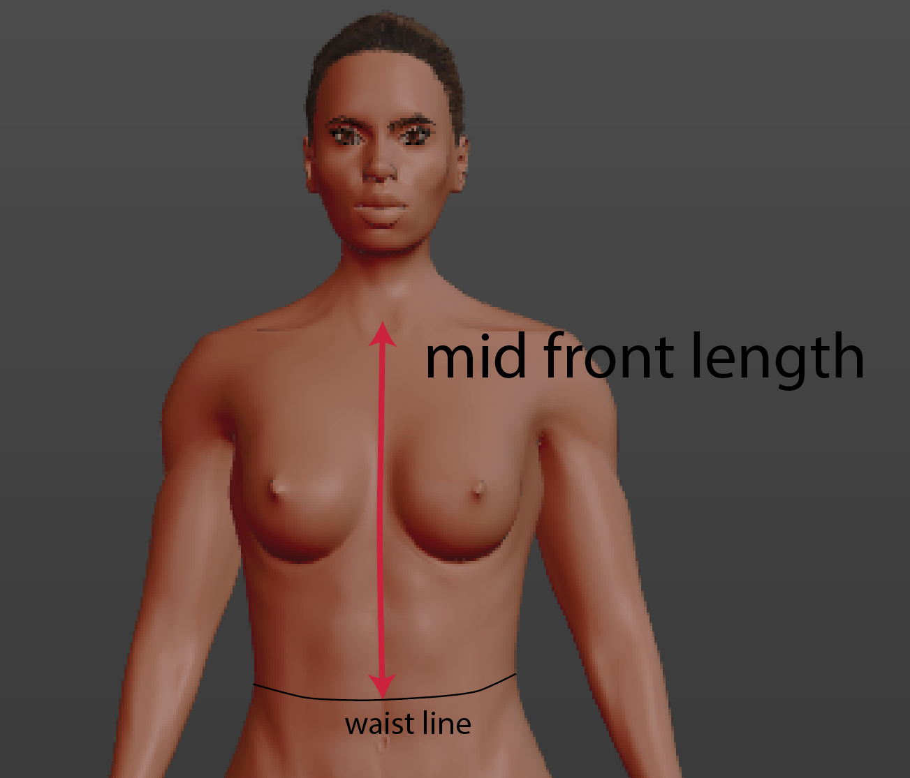 Middle front length