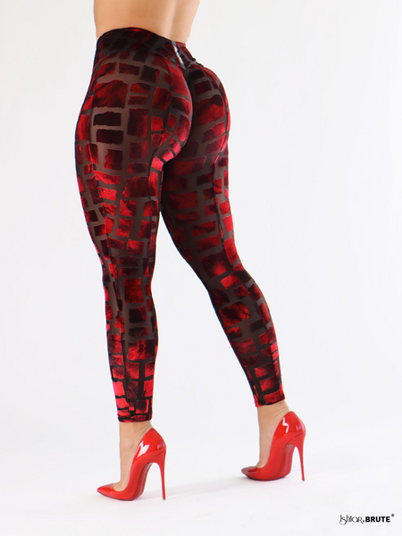 Brandy: Red Rectangle Ausbrenner Legging - Tailored | Ishtar&Brute