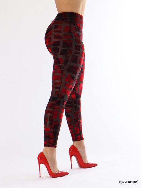 Brandy: Red  Ausbrenner Legging - Tailored | Ishtar&Brute