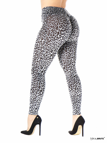 Brandy: Silver Grey Leopard Ausbrenner Legging - Tailored | Ishtar&Brute