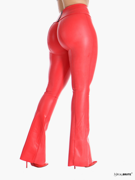  Red Latex Flare Pants - Custom Made | Ishtar&Brute