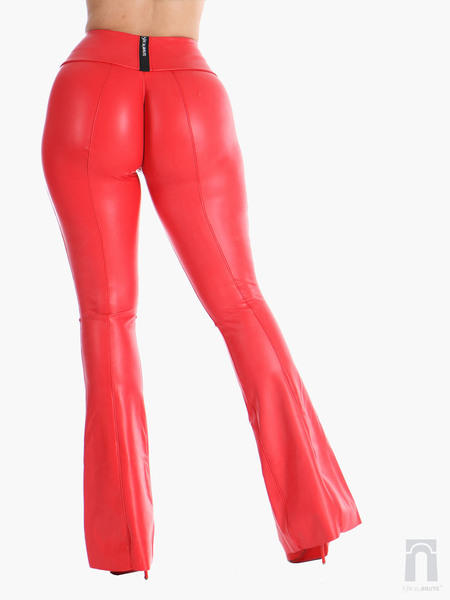 Jolene: Red Latex Bootcut Pants - Custom Made | Ishtar&Brute