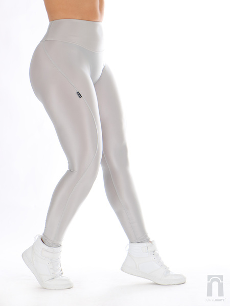  Silver Grey Satin Gloss & Lycra Legging - Tailored | Ishtar&Brute