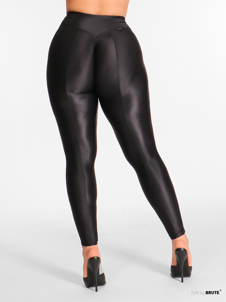 Flora leggings back view with signature booty wedge, curved waistband seam, and leg contouring seams.