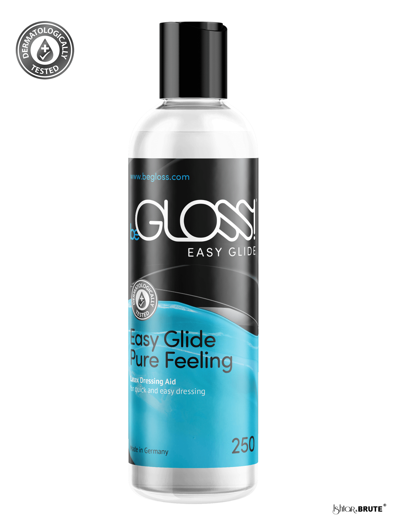 beGLOSS Easy Glide latex dressing aid 250ml Ishtar & Brute®