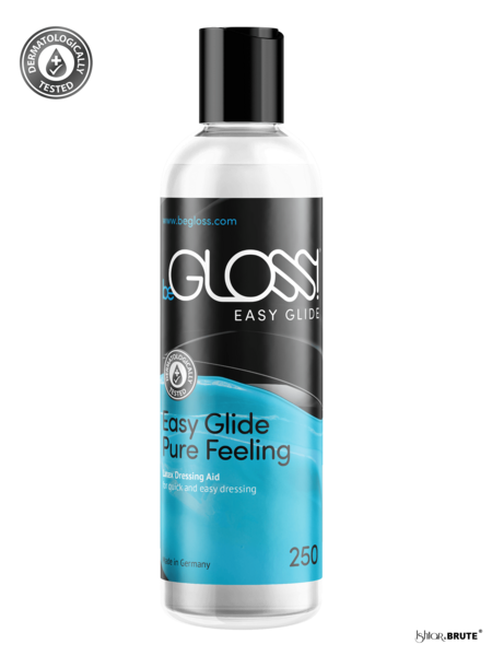 beGloss Easy Glide Dressing Aid for Latex - Dermatologically Tested, Easy Glide Bottle