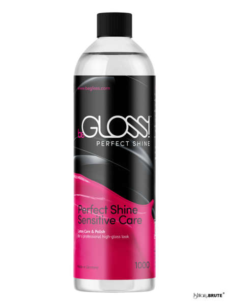 beGloss Perfect Shine Sensitive Care 1000ml - Front View of Latex Polish Bottle for Gentle, High-Gloss Finish