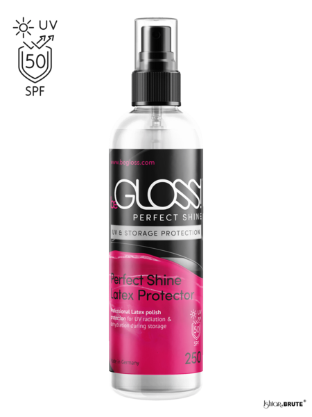 beGloss Perfect SHINE UV & STORAGE PROTECTION – Shields latex from UV rays, prevents dullness and fading, and hydrates for long-lasting shine.