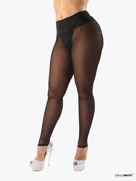 Belinda: Black Mesh Legging - Tailored | Ishtar&Brute