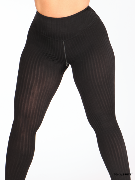 front image from the Lexy  tights in sheer striped fabric with crotch zipper